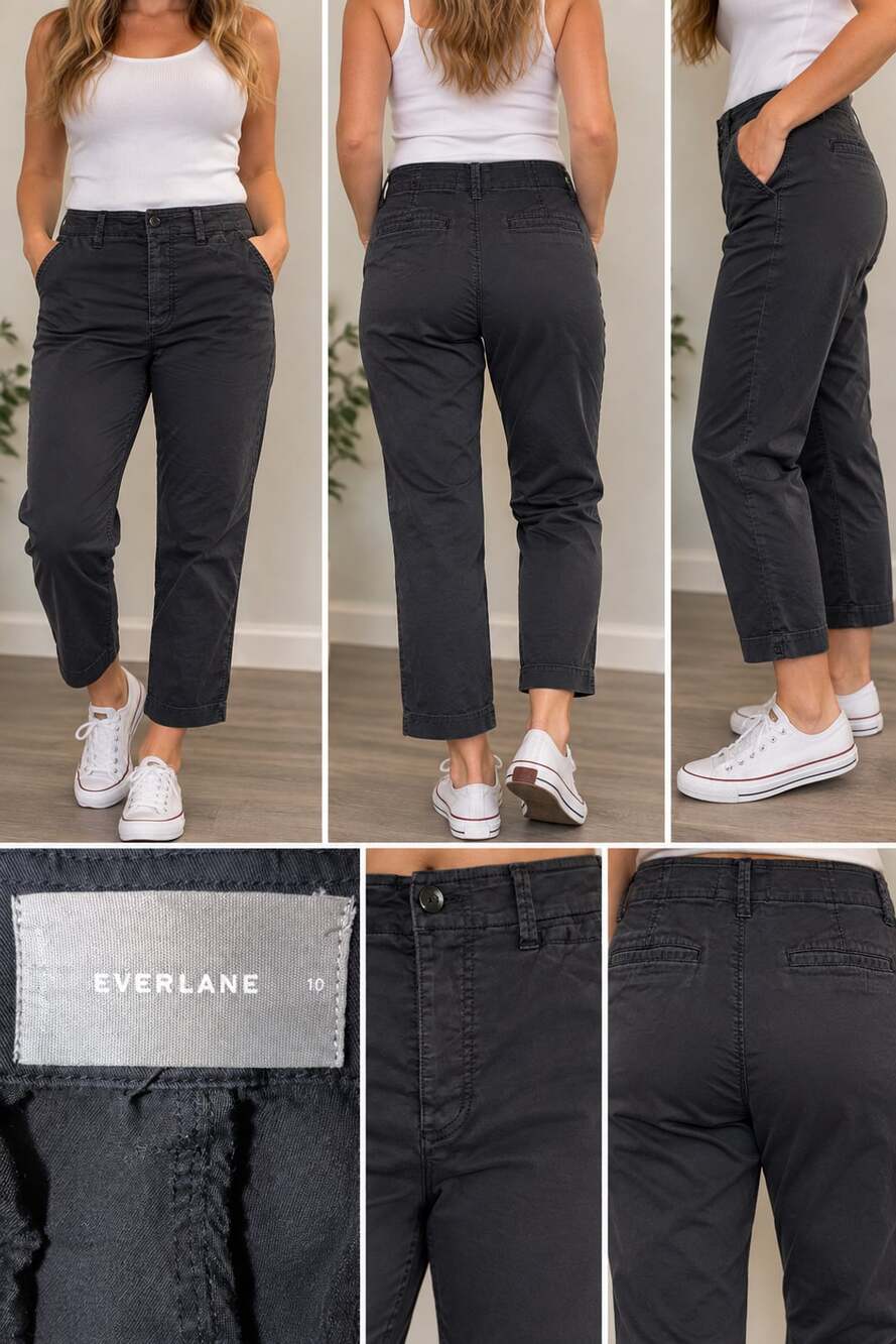 Everlane The Way-High Crop Pant Size 10 Black Chinos